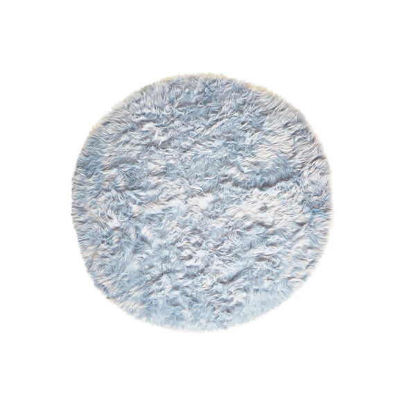 Tapis rond poils longs (bleu glacier) Tapis rond poils longs (bleu glacier)